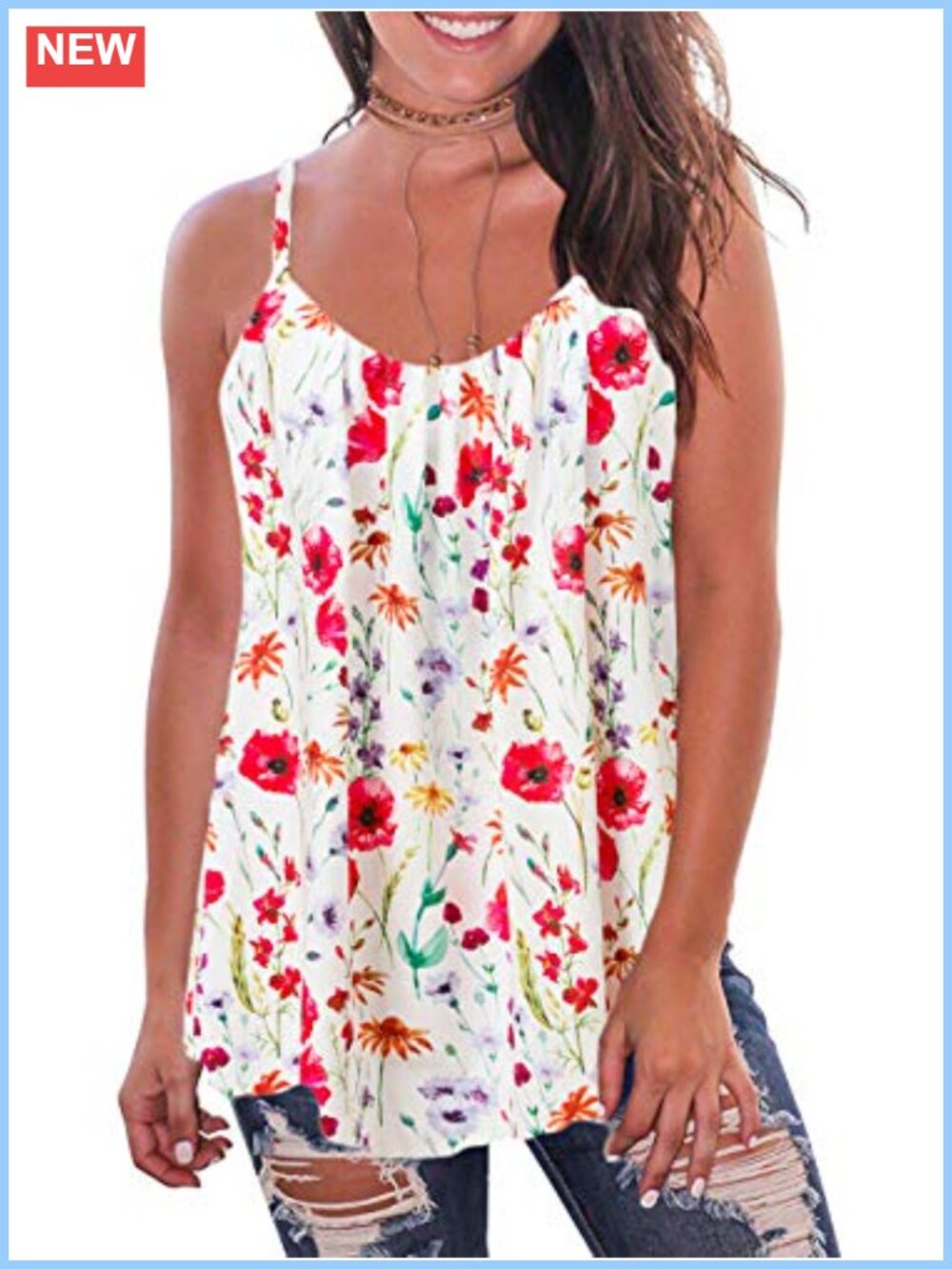 Flowy Loose Sleeveless Tank Top Pleated Swing Cami